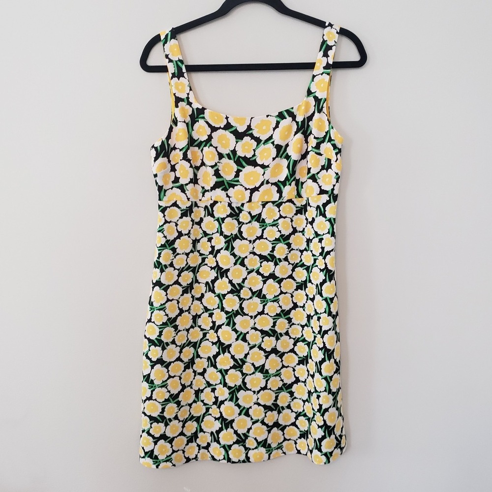 Diane Von Furstenberg Target Yellow Poppy Mini Shift Dress SIZE 6 Wedding Guest